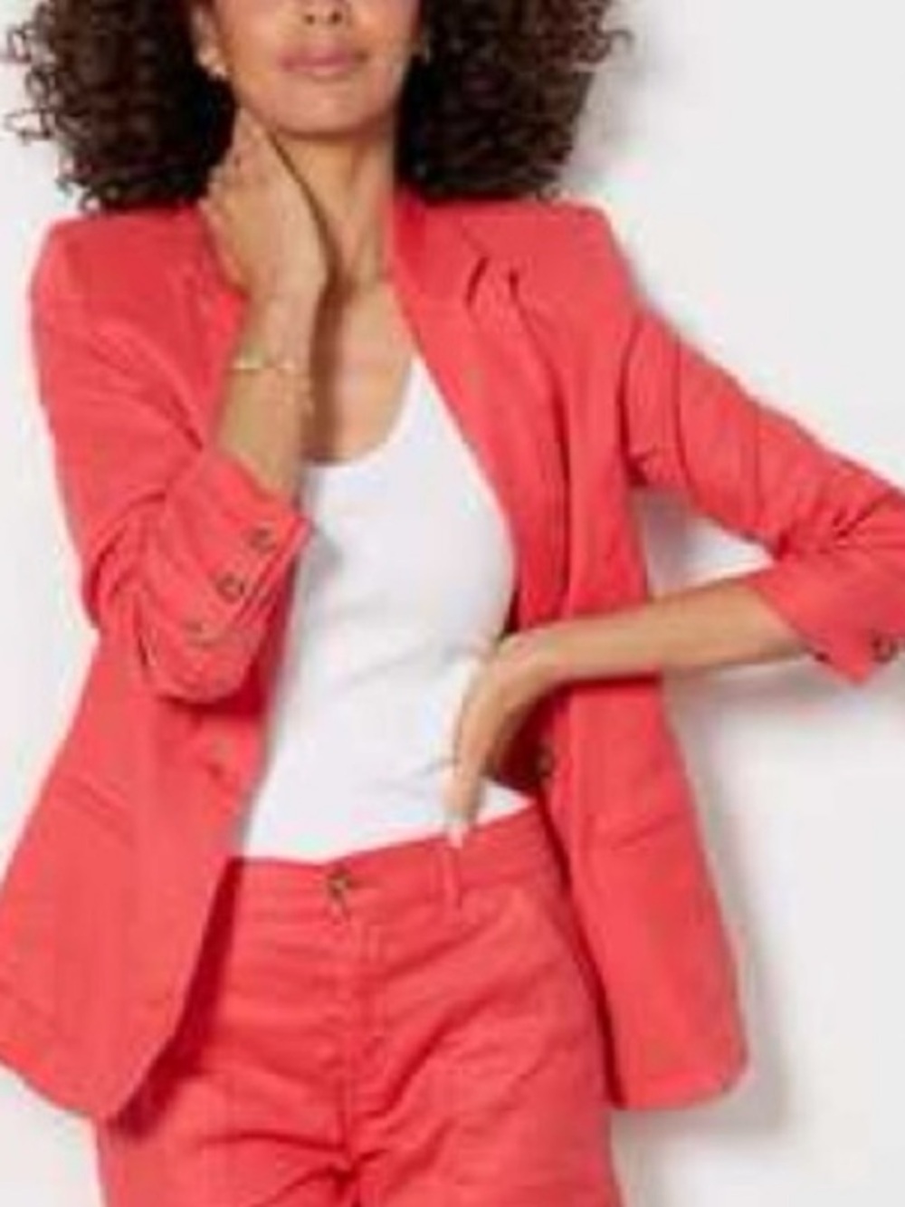 Evereve linen blend magenta blazer size small